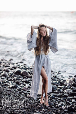 Japan Linen Maxi Kimono Robe / Goddess ...